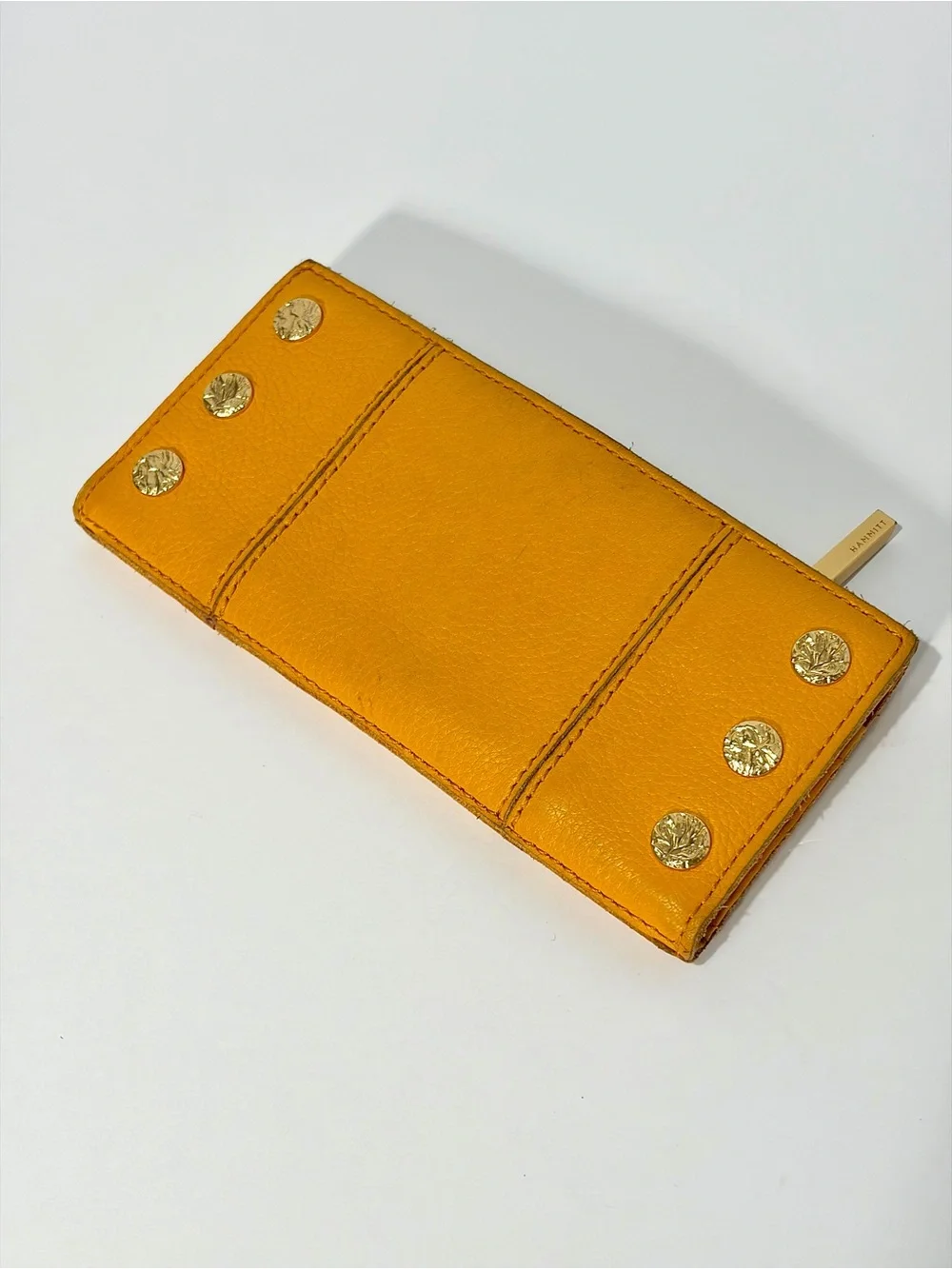 Hammitt 110 North Wallet In Tangerine 🍊 Brushed Gold Hardware/ Hammered Rivets